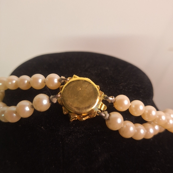 Faux Double Strand Pearl Neckless 11" - Picture 4 of 4